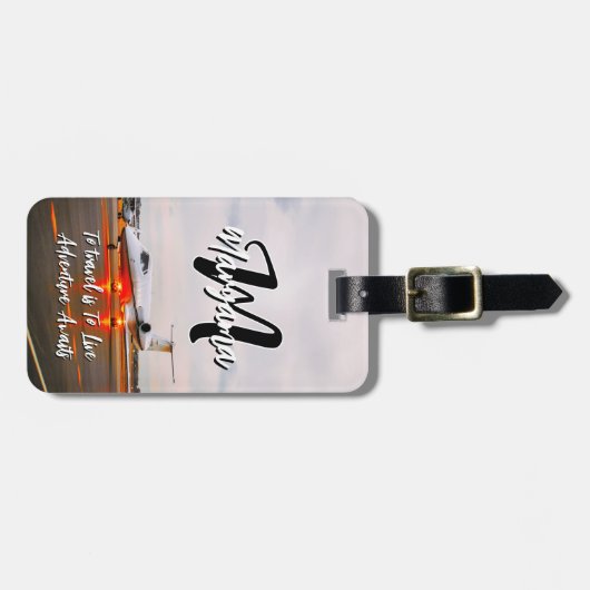 Best Initial Name | Waterproof Travel Monogram Bagagelabel (Voorkant horizontaal)