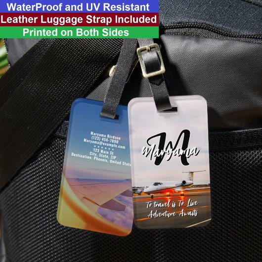 Best Initial Name | Waterproof Travel Monogram Bagagelabel