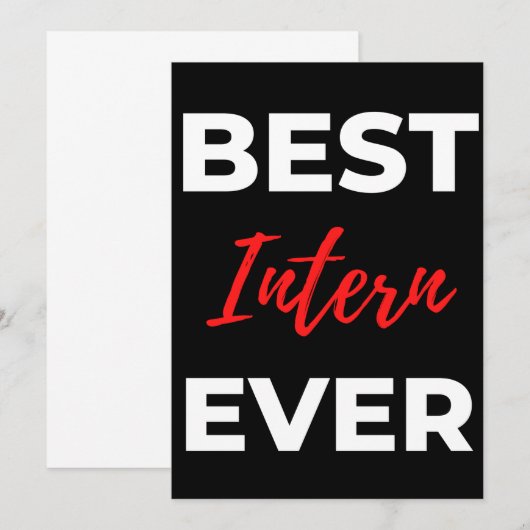 Best Intern Ever Bedankkaart (Voorkant / Achterkant)