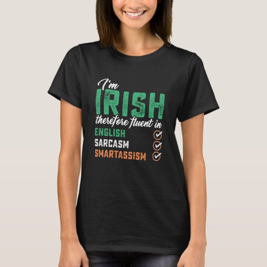 Best Irish Fluent in Smart St Patricks T-shirt (Voorkant)