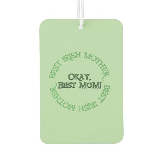 Best Irish Mother green car air freshener Luchtverfrisser (Achterkant)