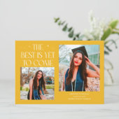 Best Is Yet To Come Yellow Grad Photo Aankondiging (Staand voorkant)