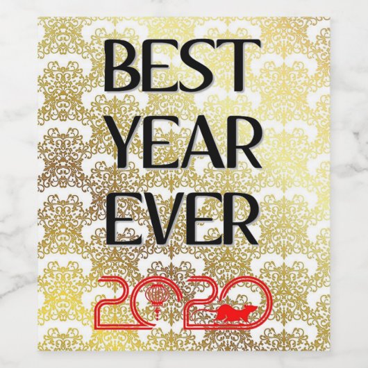 BEST JAAR OOIT 2020 Jaar van de ETIKETTERING VAN R Wijn Etiket (Enkel label)