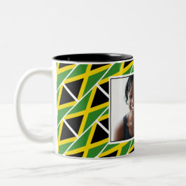 BEST JAMAICAN MOM Personalized JAMAICA Flag Photo Tweekleurige Koffiemok