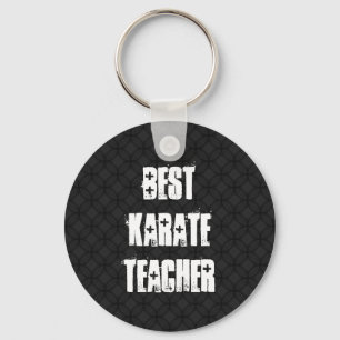 Best Karate Teacher Black and White Grunge Gift Sleutelhanger