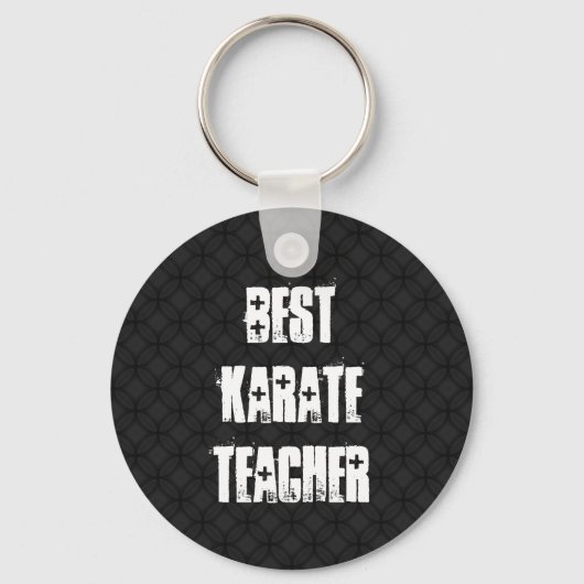 Best Karate Teacher Black and White Grunge Gift Sleutelhanger (Voorkant)