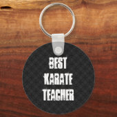 Best Karate Teacher Black and White Grunge Gift Sleutelhanger (Voorkant)