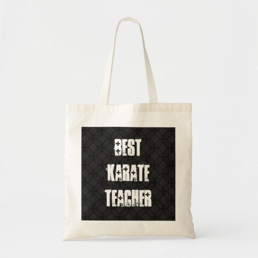 Best Karate Teacher Black and White Grunge Gift Tote Bag (Voorkant)