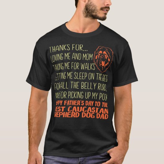 Best Kaukasisch Shepherd Dog Vaderdag Gift T-shirt (Voorkant)