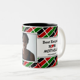 BEST KENYAN MOM Persoonlijke KENYA FLAG Foto Tweekleurige Koffiemok