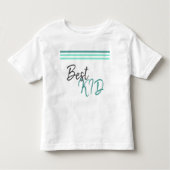 Best Kind Tourquoise Script Stripe Moederdag Kinder Shirts (Voorkant)