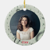 Best Kindergarten Teacher Custom Text Year Foto Keramisch Ornament (Achterkant)
