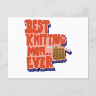 Best Knitting Mam Ever Retro  Typografie Briefkaart