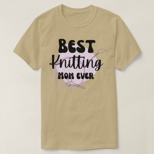 Best Knitting Mam, ooit 352 T-shirt (Design voorkant)