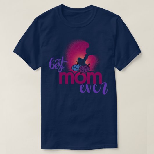 Best Knitting Mam, ooit 387 T-shirt (Design voorkant)