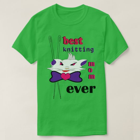 Best Knitting Mam, ooit 454 T-shirt (Design voorkant)