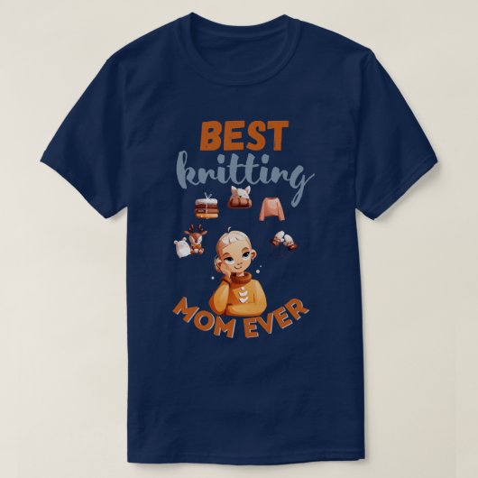 Best Knitting Mam, ooit 503 T-shirt (Design voorkant)