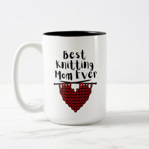 Best Knitting Mam ooit Tweekleurige Koffiemok