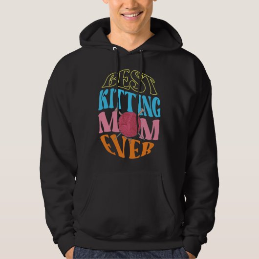 Best Knitting Mom Ever Crochet Yarn Collector Moth Hoodie (Voorkant)