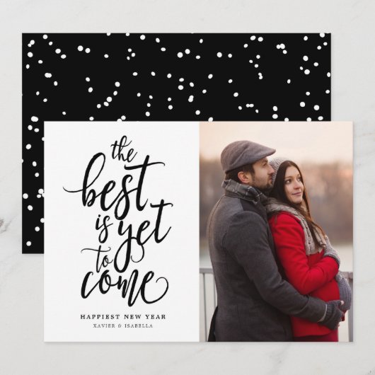 Best komt nog naar de foto Nieuwjaar Feestdagenkaart (Voorkant / Achterkant)