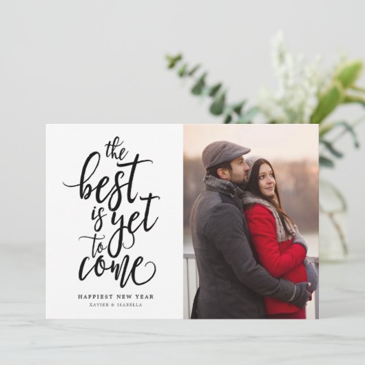 Best komt nog naar de foto Nieuwjaar Feestdagenkaart (Staand voorkant)