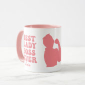 Best Lady Boss Ever Retro Roze Mok voor aangepaste (Voorkant links)
