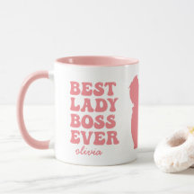 Best Lady Boss Ever Retro Roze Mok voor aangepaste
