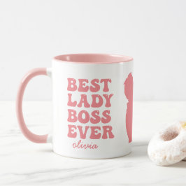 Best Lady Boss Ever Retro Roze Mok voor aangepaste