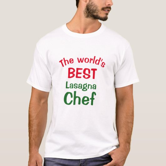 Best Lasagna Chef    - rood wit groen T-shirt (Voorkant)