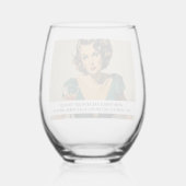 Best Left Unsaid Funny Retro 50s Gezegde Wijnglas Zonder Voet (Achterkant)