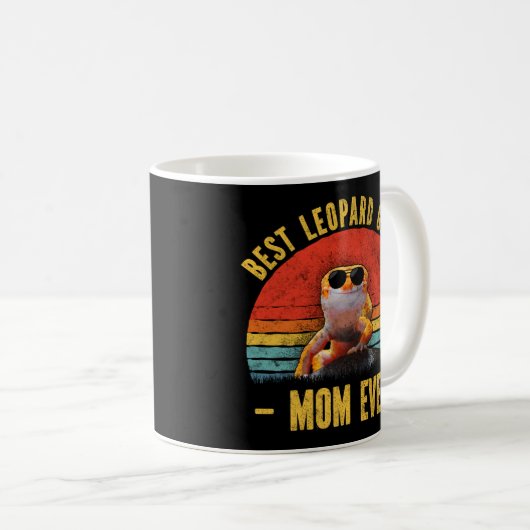 Best Leopard Gecko Mam Ever Retro  Sunset Koffiemok (Voorkant rechts)