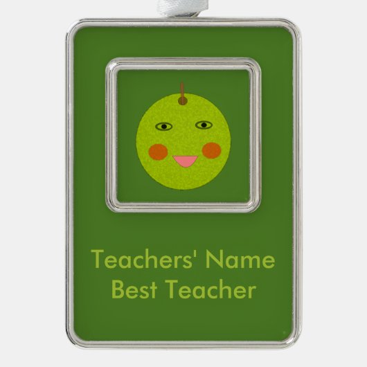 Best leraar Happy Apple Custom Ornament (Voorkant)