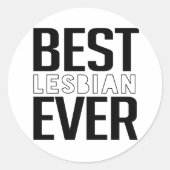 Best-Lesbian-Ever Ronde Sticker (Voorkant)