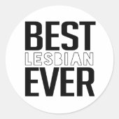 Best-Lesbian-Ever Ronde Sticker (Voorkant)