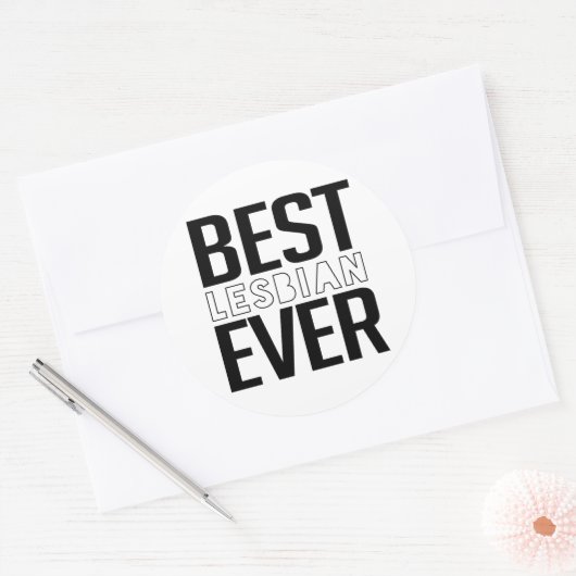 Best-Lesbian-Ever Ronde Sticker (Envelop)