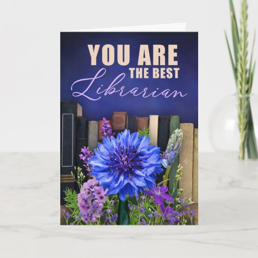 Best Librarian Vintage Book Theme Card Kaart (Voorkant)