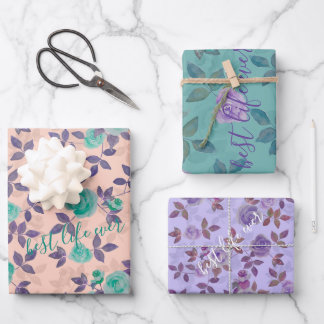 Best life ever text Customize Inpakpapier Vel