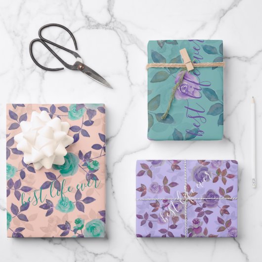 Best life ever text Customize Inpakpapier Vel (Voorkant)