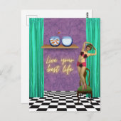 Best Life Funky  Kitsch Briefkaart (Voorkant / Achterkant)