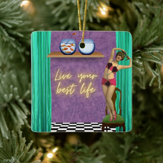 Best Life Funky  Kitsch Keramisch Ornament (Boom)