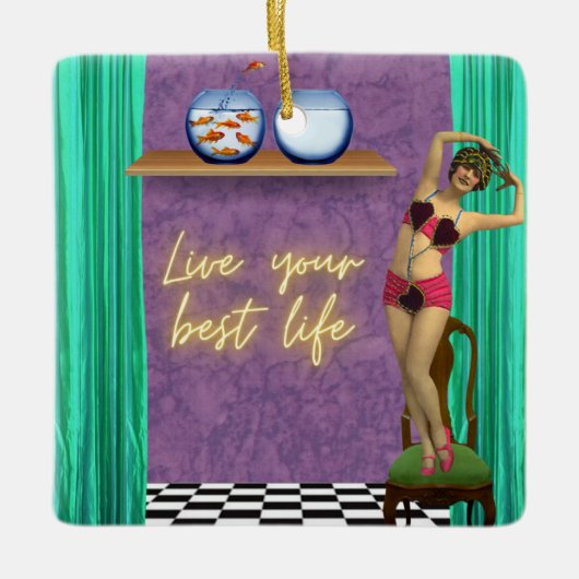 Best Life Funky  Kitsch Keramisch Ornament (Voorkant)