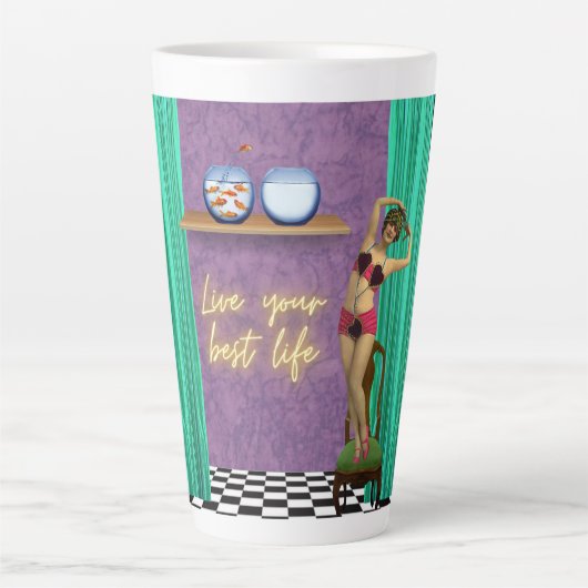 Best Life Funky  Kitsch Latte Mok (Voorkant)