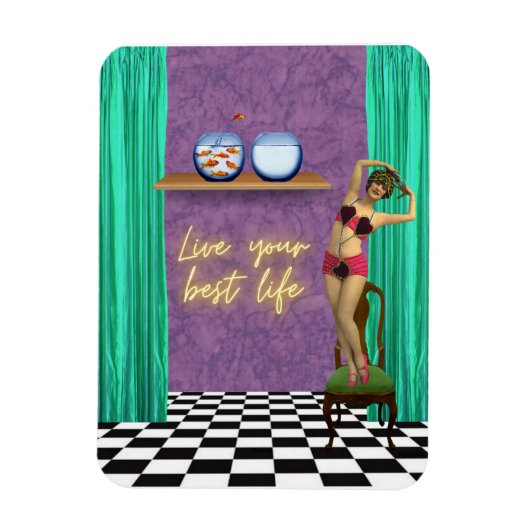 Best Life Funky  Kitsch Magneet (Verticaal)