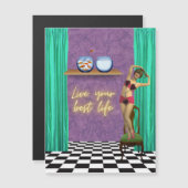 Best Life Funky Kitsch Magnetic Kaart (Voorkant / Achterkant)