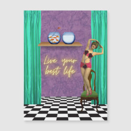 Best Life Funky Kitsch Magnetic Kaart