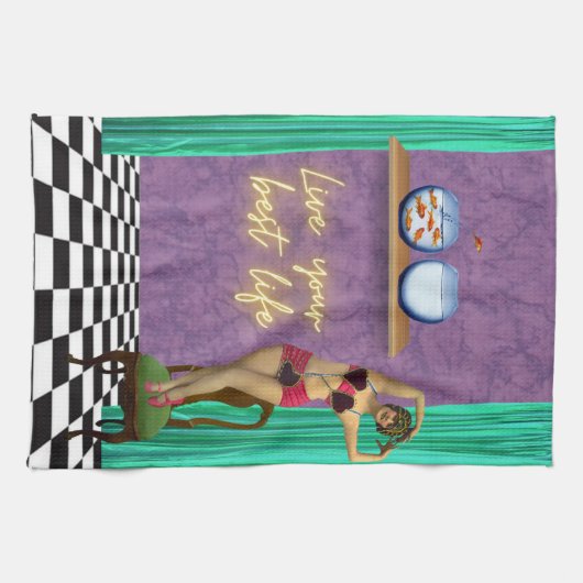 Best Life Funky  Kitsch Theedoek (Horizontaal)