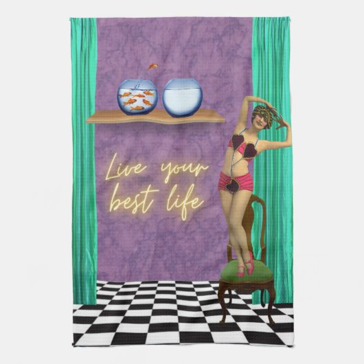 Best Life Funky  Kitsch Theedoek (Verticaal)