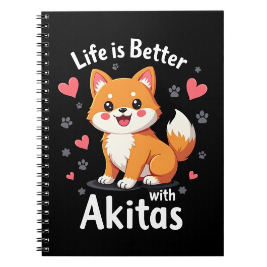 Best life with Akita Tank Top Notitieboek (Voorkant)