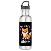 Best life with Akita Tank Top Waterfles (Voorkant)