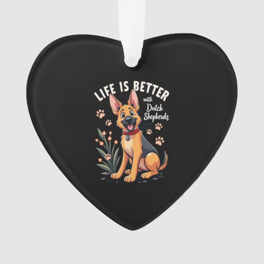 Best life with Dutch Shepherd Tank Top Ornament (voorkant)